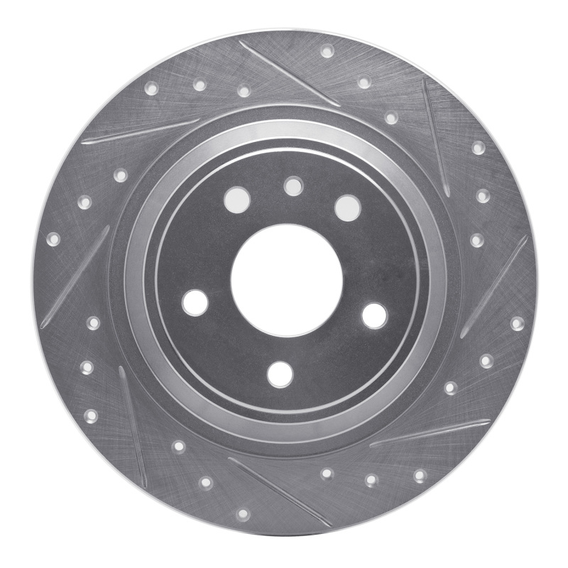 Ford Special Service Police Sedan Brake Rotors (1) - Rear Right - DFC - Drilled & Slotted - Silver - `13-`20