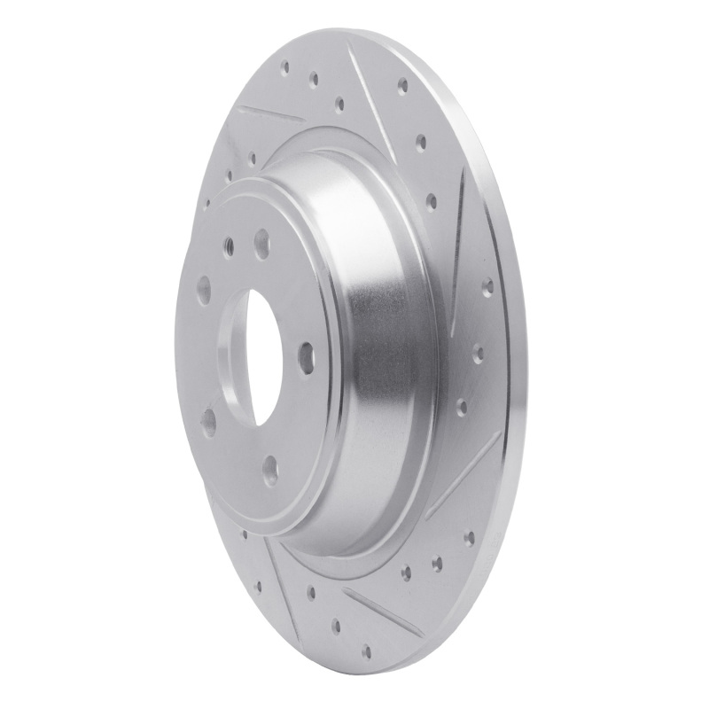 Ford Special Service Police Sedan Brake Rotors (1) - Rear Right - DFC - Drilled & Slotted - Silver - `13-`20