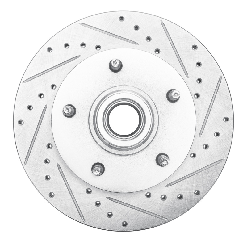 Ford E-150 Econoline Brake Rotor (1) - Front Right - DFC - Drilled & Slotted - Silver - `94-`01