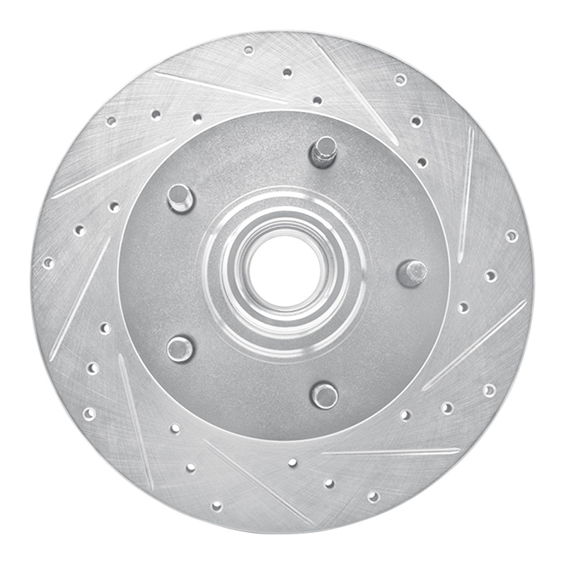 Ford E-150 Econoline Brake Rotor (1) - Front Right - DFC - Drilled & Slotted - Silver - `94-`03