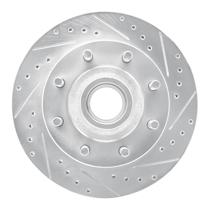 Ford E-350 Econoline Brake Rotor (1) - Front Right - DFC - Drilled & Slotted - Silver - `95-`04