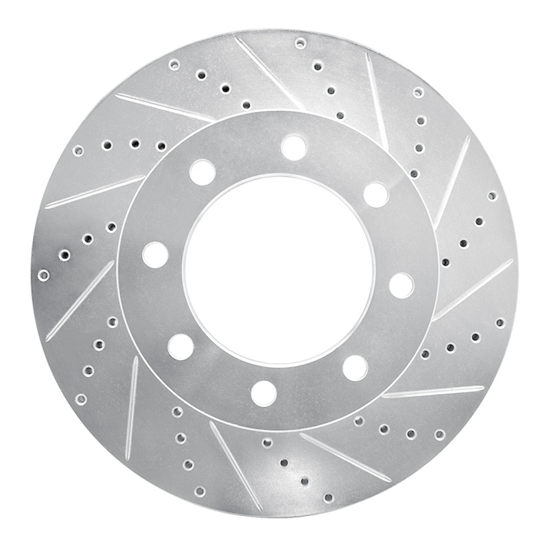 Ford F-250 Super Duty Brake Rotor (1) - Front Right - DFC - Drilled & Slotted - Silver - `12-`25
