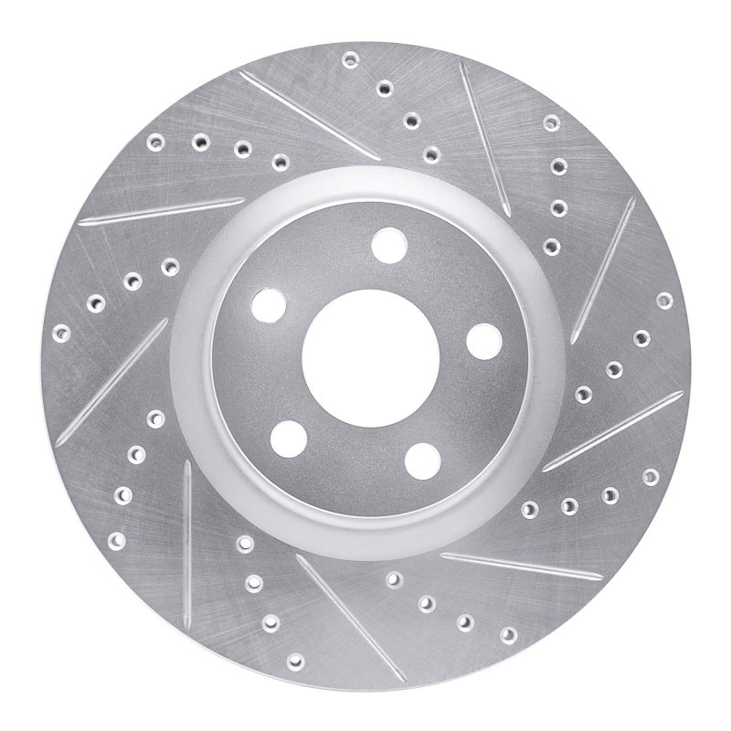 Lincoln MKZ Brake Rotor (1) - Front Right - DFC - Drilled & Slotted - Silver - `17-`20
