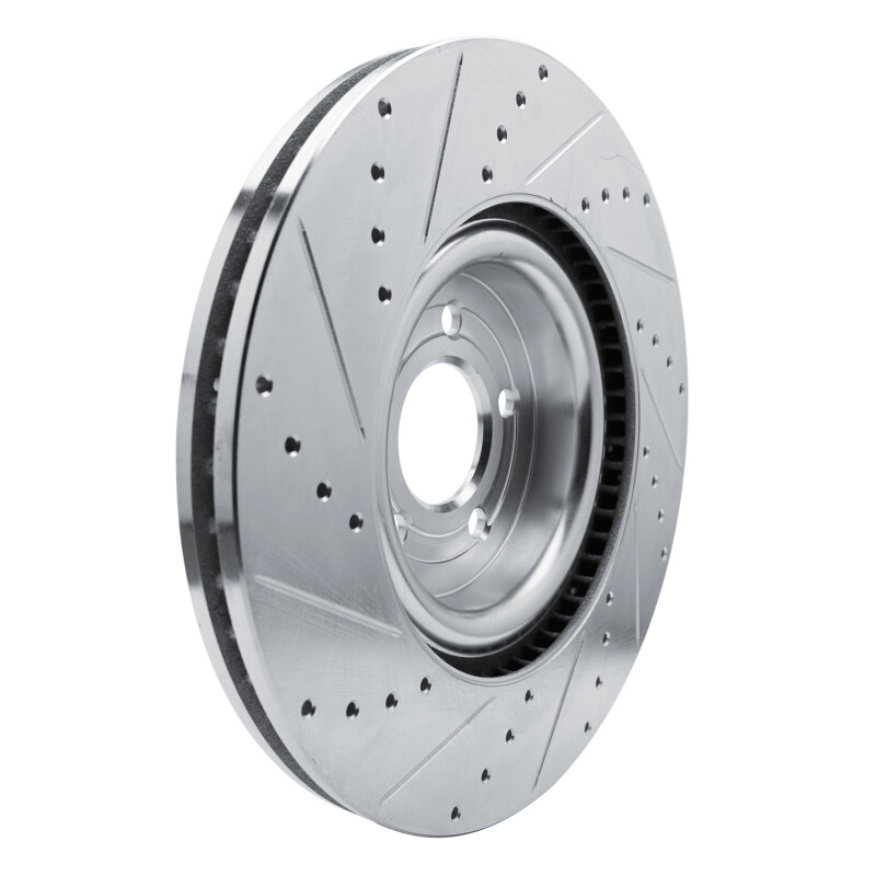Ford Police Interceptor Utility Brake Rotor (1) - Front Right - DFC - Drilled & Slotted - Silver - `20-`25