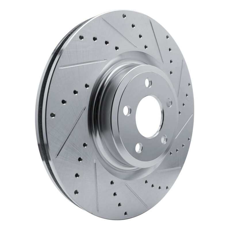 Ford Police Interceptor Utility Brake Rotor (1) - Front Right - DFC - Drilled & Slotted - Silver - `20-`25