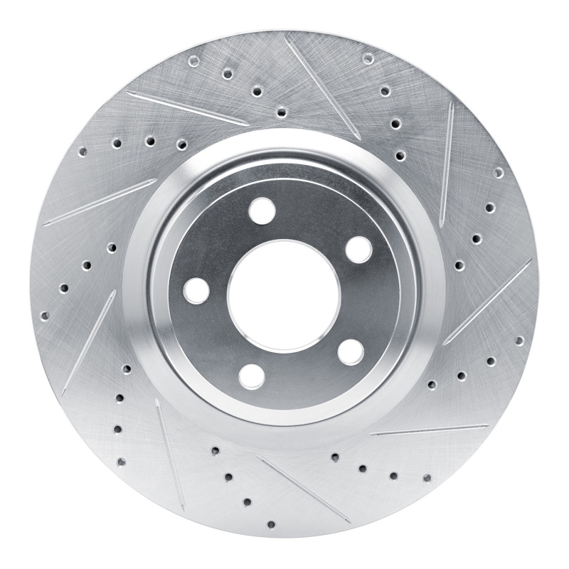 Ford Police Interceptor Utility Brake Rotor (1) - Front Right - DFC - Drilled & Slotted - Silver - `20-`25