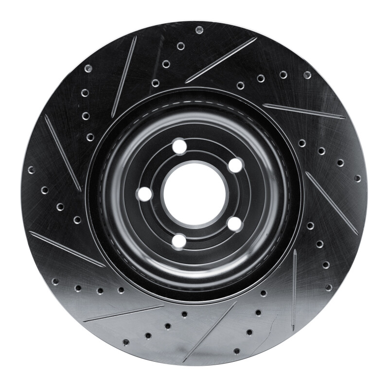 Ford Police Interceptor Utility Brake Rotor (1) - Front Right - DFC - Drilled & Slotted - Silver - `20-`25