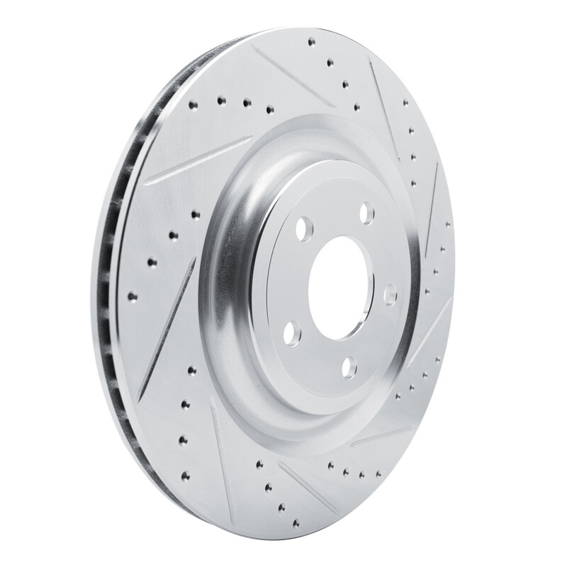 Ford Police Interceptor Utility Brake Rotor (1) - Rear Right - DFC - Drilled & Slotted - Silver - `20-`25