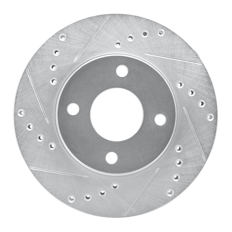 Ford Contour Brake Rotor (1) - Front Left - DFC - Drilled & Slotted - Silver - `95-`04