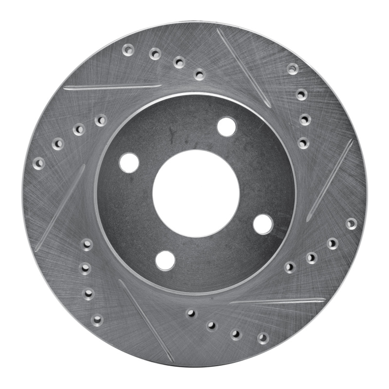 Ford Contour Brake Rotor (1) - Front Right - DFC - Drilled & Slotted - Silver - `95-`04