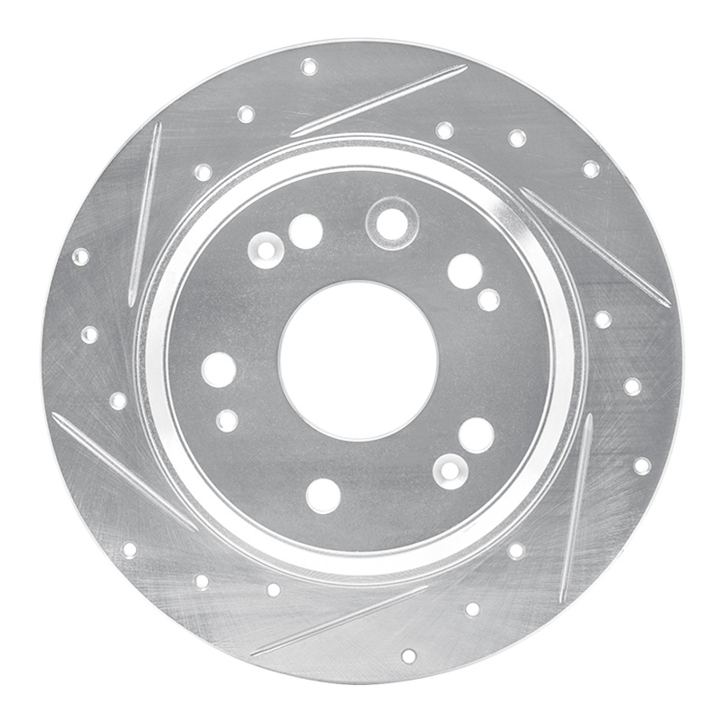 Acura RL Brake Rotor (1) - Rear Left - DFC - Drilled & Slotted - Silver - `02-`04
