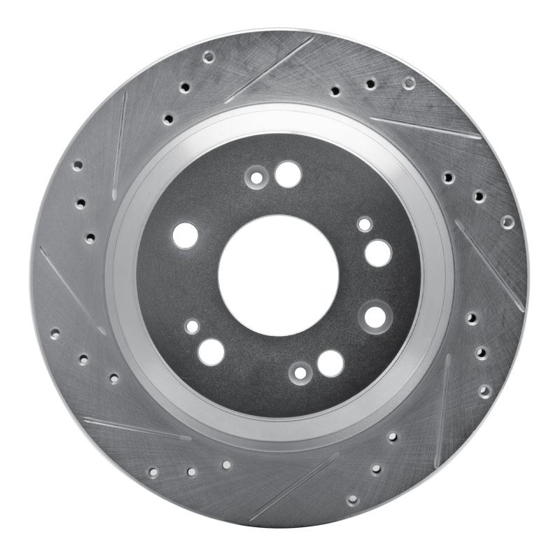 Acura RL Brake Rotor (1) - Rear Left - DFC - Drilled & Slotted - Silver - `05-`12