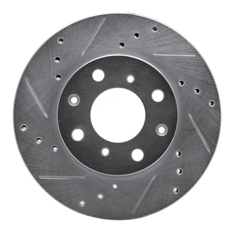 Honda Civic Brake Rotor (1) - Front Left - DFC - Drilled & Slotted - Silver - `90-`00