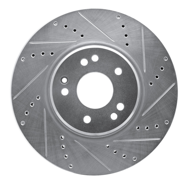 Mercedes-Benz SL500 Brake Rotor (1) - Right Front - DFC - Drilled & Slotted - Silver - `94-`02