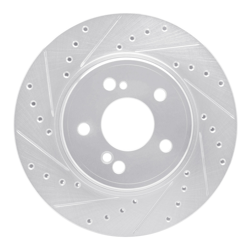 Mercedes-Benz 600SL Brake Rotor (1) - Rear Left - DFC - Drilled & Slotted - Silver - `93-`02