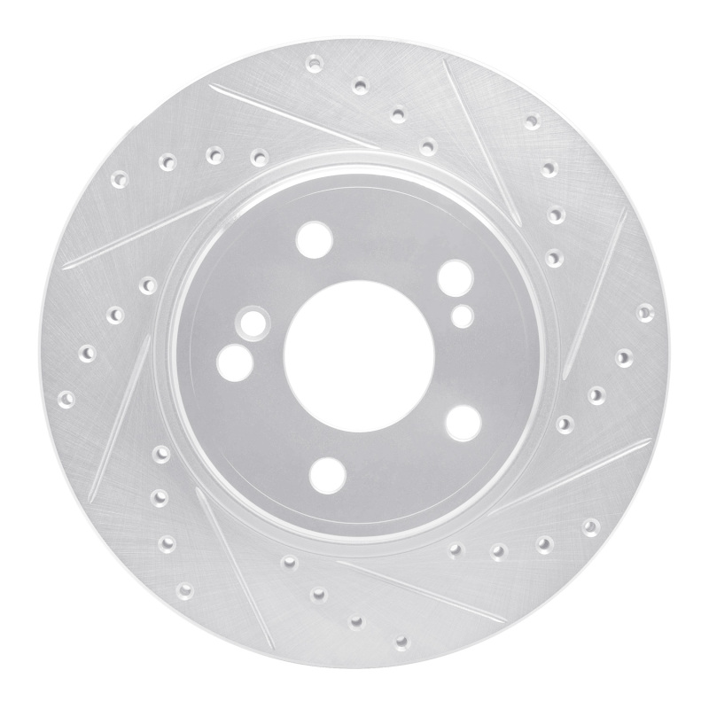 Mercedes-Benz 600SL Brake Rotor (1) - Rear Right - DFC - Drilled & Slotted - Silver - `93-`02
