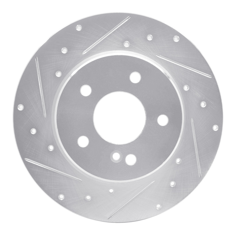 Mercedes-Benz C240 Brake Rotor (1) - Rear Left - DFC - Drilled & Slotted - Silver - `94-`11