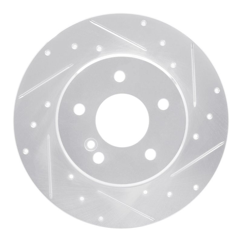 Mercedes-Benz E300 Brake Rotor (1) - Rear Right - DFC - Drilled & Slotted - Silver - `94-`11