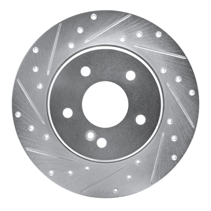 Mercedes-Benz E320 Brake Rotor (1) - Rear Left - DFC - Drilled & Slotted - Silver - `98-`03