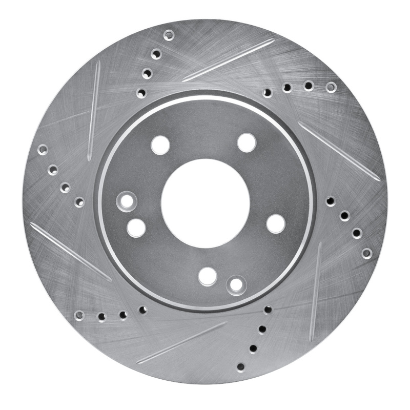 Mercedes-Benz C230 Brake Rotor (1) - Front Left - DFC - Drilled & Slotted - Silver - `96-`15