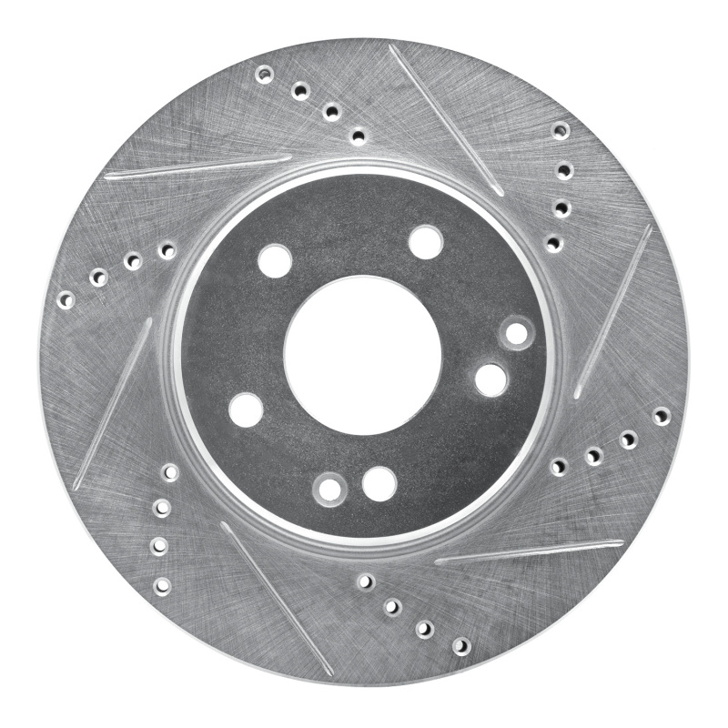 Mercedes-Benz C280 Brake Rotor (1) - Front Right - DFC - Drilled & Slotted - Silver - `96-`15