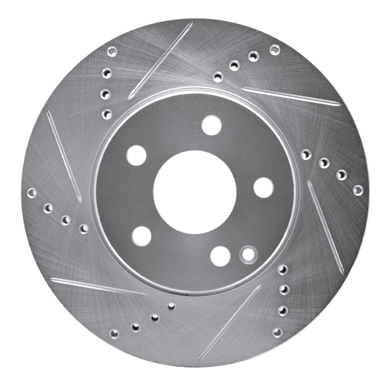 Mercedes-Benz E350 Brake Rotor (1) - Front Left - DFC - Drilled & Slotted - Silver - `03-`09