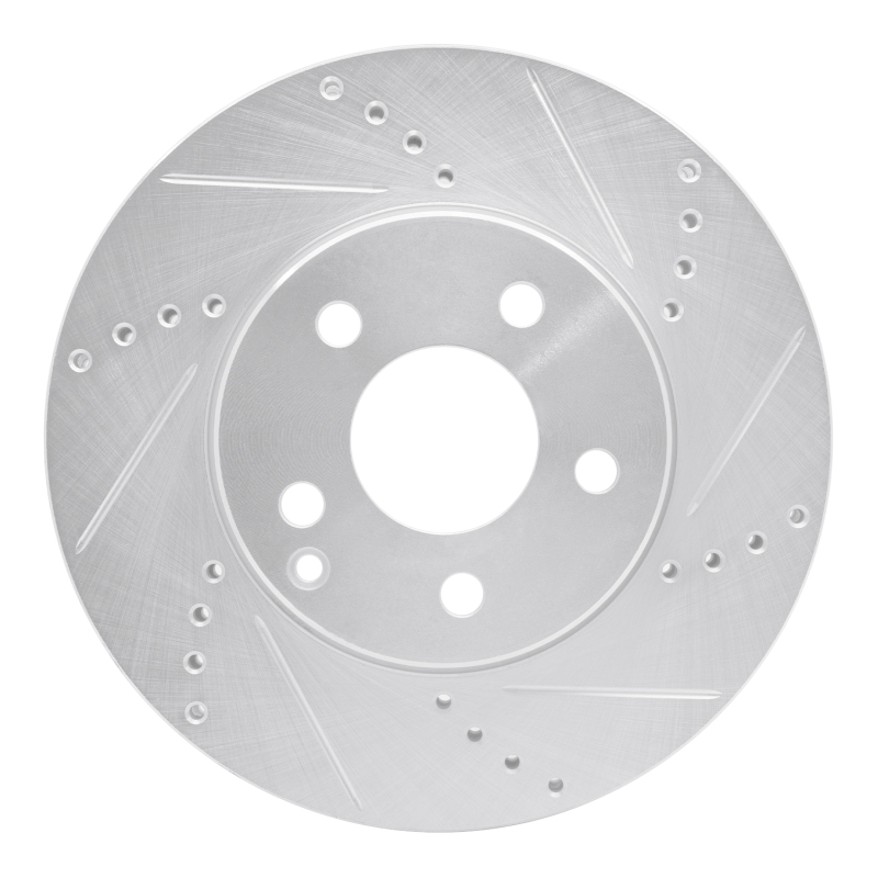 Mercedes-Benz E200 Brake Rotor (1) - Front Right - DFC - Drilled & Slotted - Silver - `03-`09