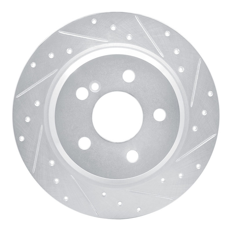 Mercedes-Benz E350 Brake Rotor (1) - Rear Right - DFC - Drilled & Slotted - Silver - `03-`16