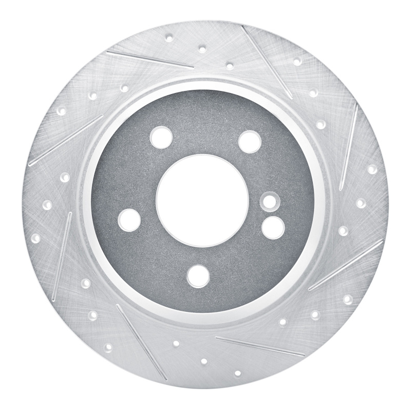 Mercedes-Benz SL500 Brake Rotor (1) - Rear Right - DFC - Drilled & Slotted - Silver - `03-`06