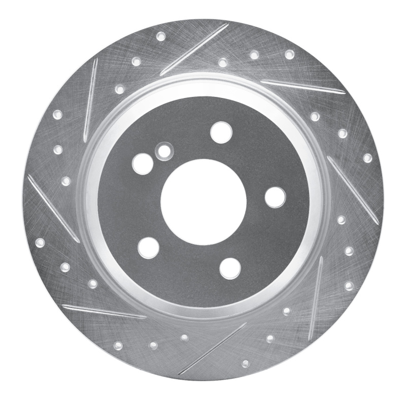 Mercedes-Benz SL550 Brake Rotor (1) - Rear Left - DFC - Drilled & Slotted - Silver - `07-`13