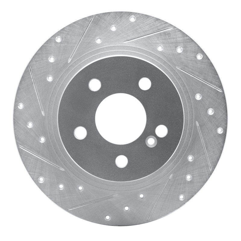 Mercedes-Benz C300 Brake Rotor (1) - Rear Left - DFC - Drilled & Slotted - Silver - `08-`15