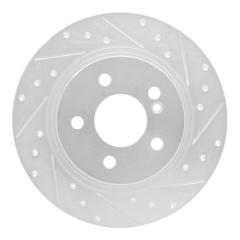 Mercedes-Benz C200 Brake Rotor (1) - Rear Right - DFC - Drilled & Slotted - Silver - `08-`15