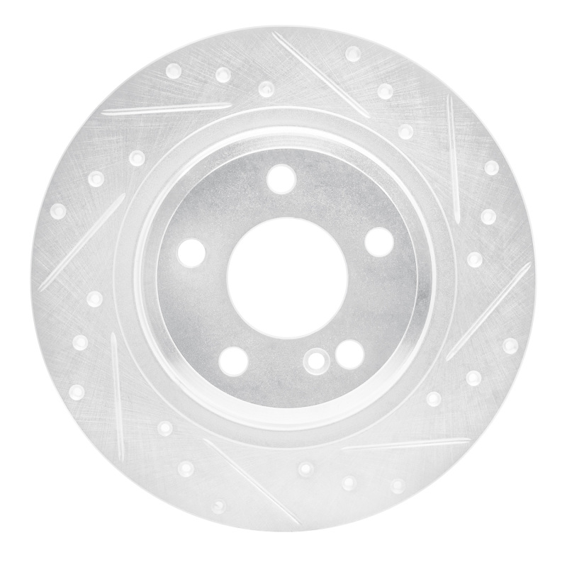 Mercedes-Benz SLC300 Brake Rotor (1) - Rear Right - DFC - Drilled & Slotted - Silver - `12-`20