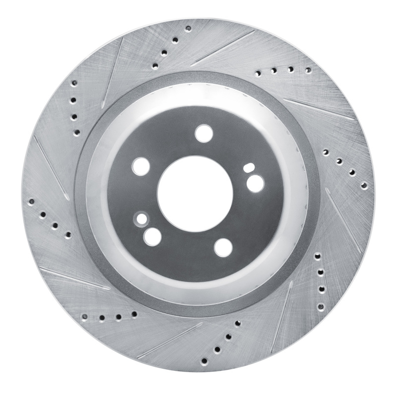 Mercedes-Benz S560 Brake Rotor (1) - Rear Left - DFC - Drilled & Slotted - Silver - `14-`21