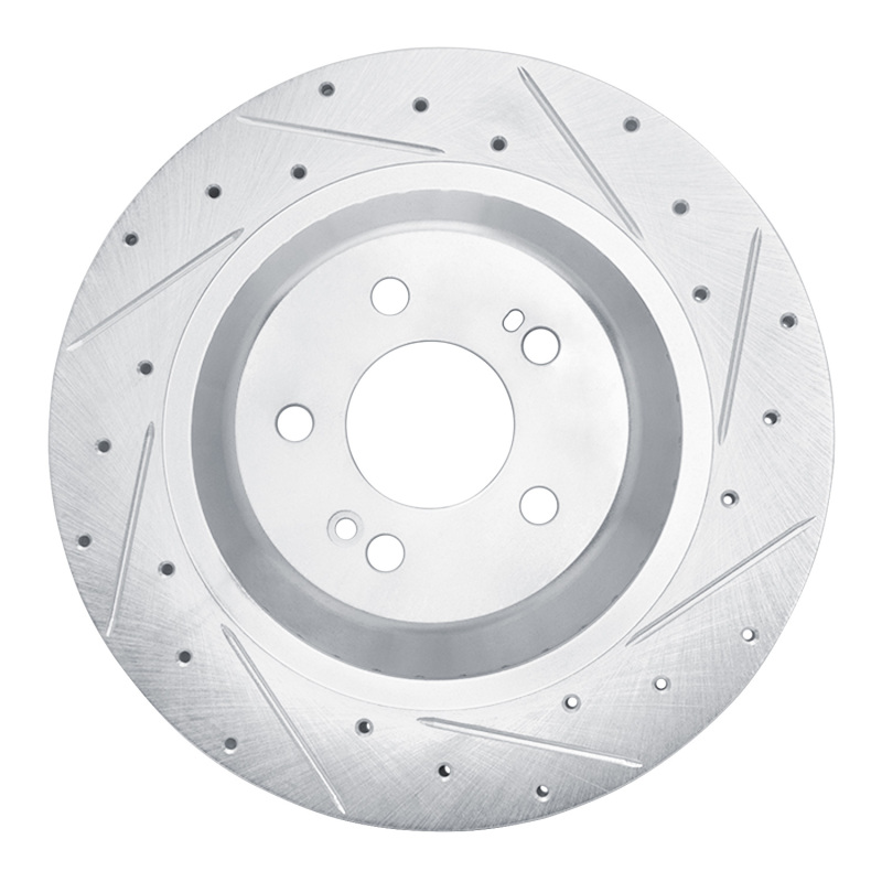 Mercedes-Benz S550 Brake Rotor (1) - Rear Right - DFC - Drilled & Slotted - Silver - `14-`21