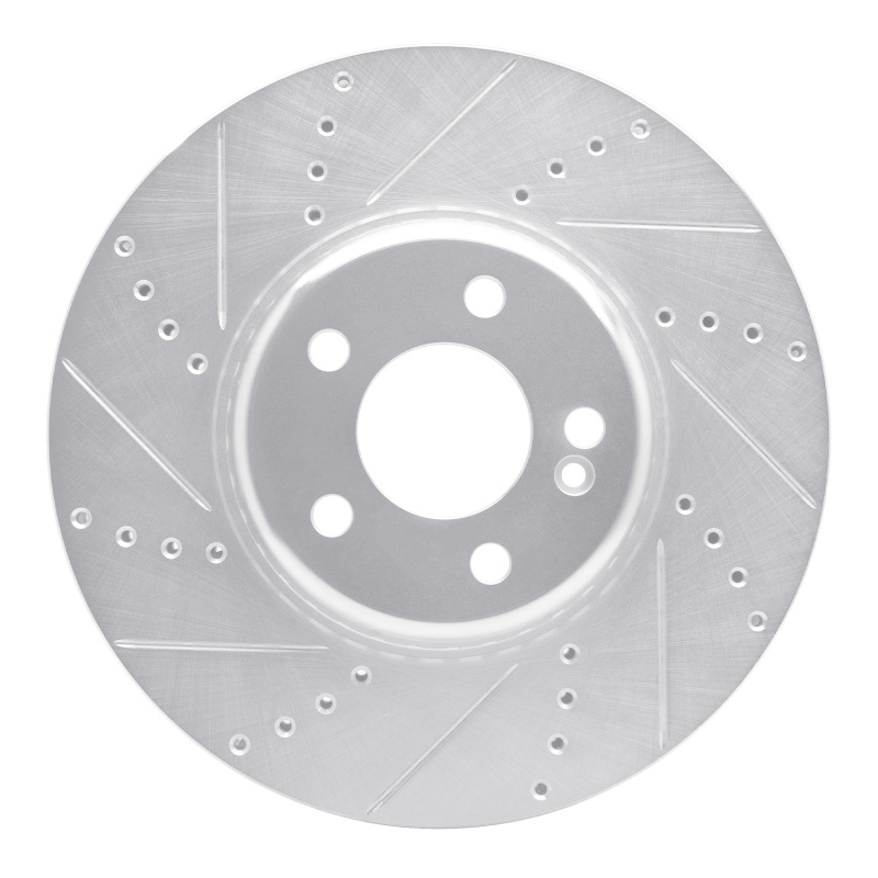 Mercedes-Benz C300 Brake Rotor (1) - Front Left - DFC - Drilled & Slotted - Silver - `15-`23