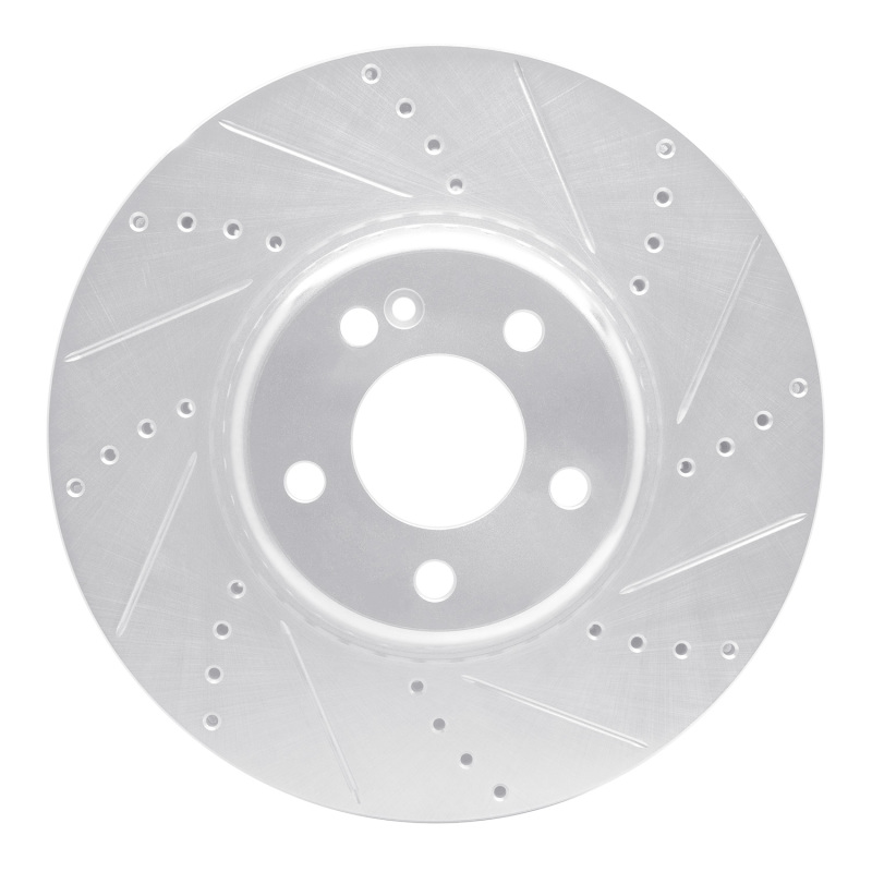 Mercedes-Benz E250 Brake Rotor (1) - Front Right - DFC - Drilled & Slotted - Silver - `15-`23