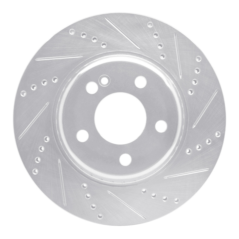 Mercedes-Benz C300 Brake Rotor (1) - Rear Right - DFC - Drilled & Slotted - Silver - `15-`23