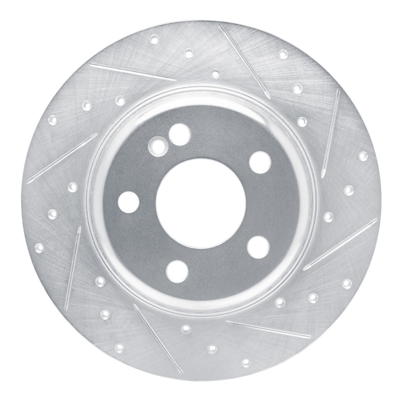 Mercedes-Benz C200 Brake Rotor (1) - Rear Right - DFC - Drilled & Slotted - Silver - `15-`21