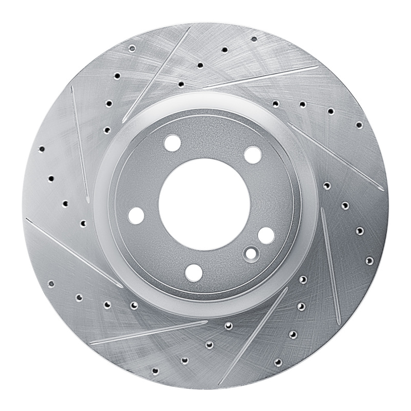 Mercedes-Benz G500 Brake Rotor (1) - Front Left - DFC - Drilled & Slotted - Silver - `19-`25