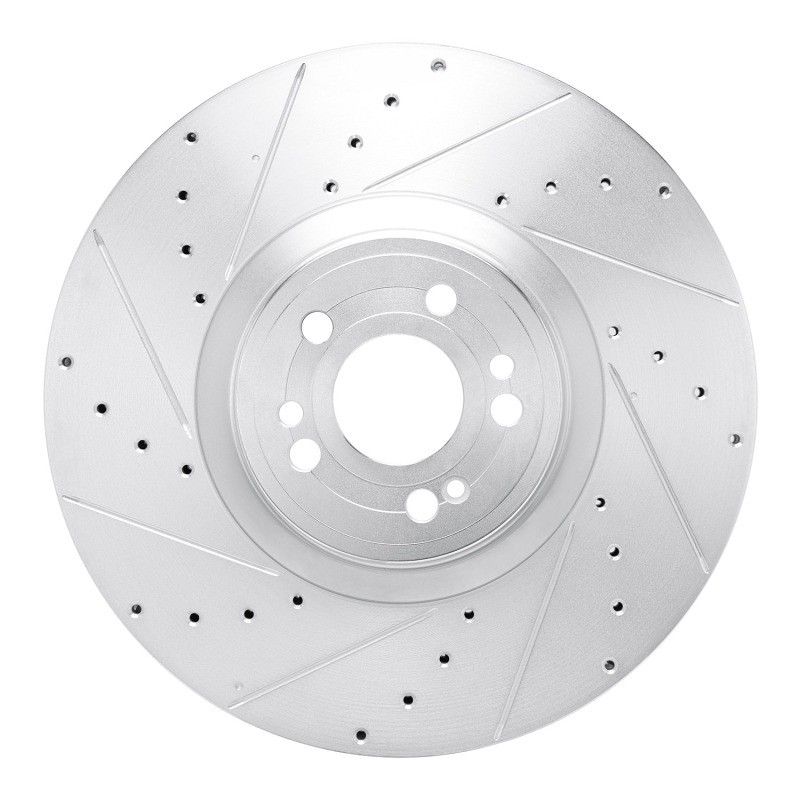 Mercedes-Benz Maybach GLS600 Brake Rotor (1) - Front Left - DFC - Drilled & Slotted - Silver - `20-`26