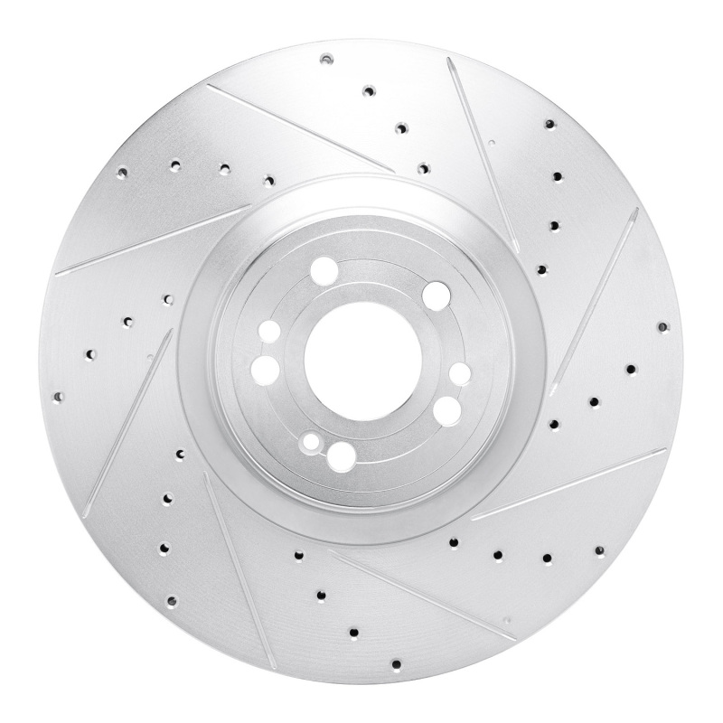 Mercedes-Benz GLE350 Brake Rotor (1) - Front Right - DFC - Drilled & Slotted - Silver - `20-`26