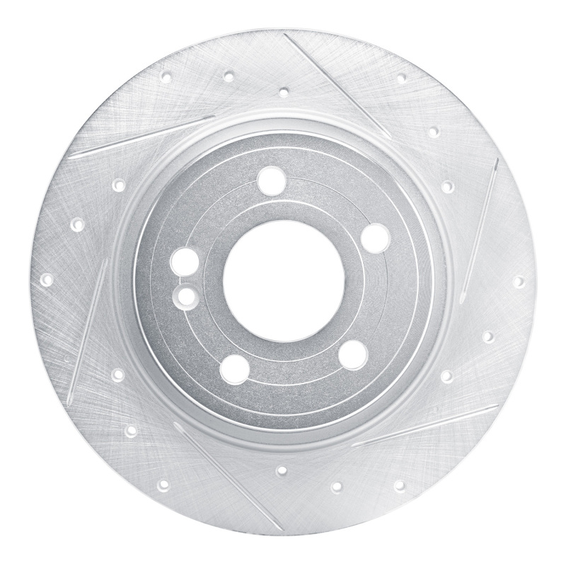 Mercedes-Benz A200 Brake Rotor (1) - Rear Right - DFC - Drilled & Slotted - Silver - `19-`26