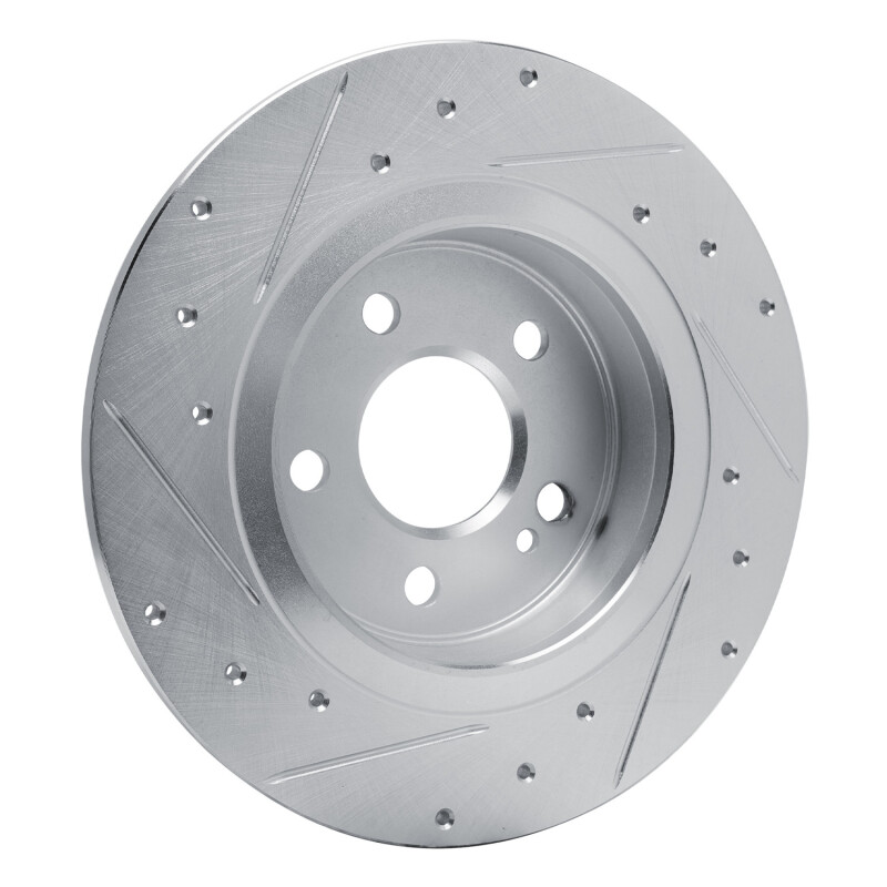 Mercedes-Benz A200 Brake Rotor (1) - Rear Right - DFC - Drilled & Slotted - Silver - `19-`26