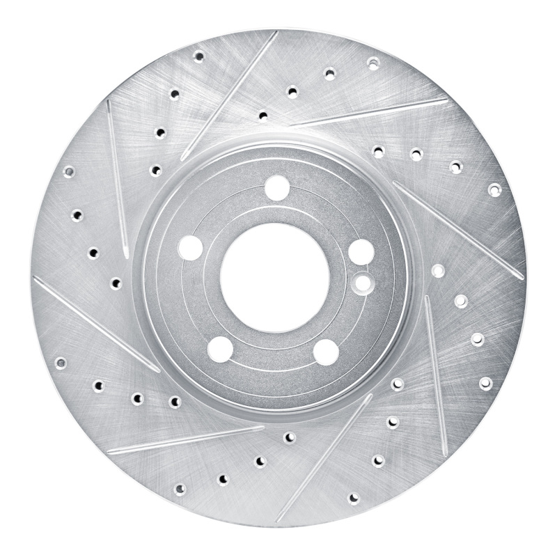 Mercedes-Benz CLA250 Brake Rotor (1) - Front Left - DFC - Drilled & Slotted - Silver - `19-`26