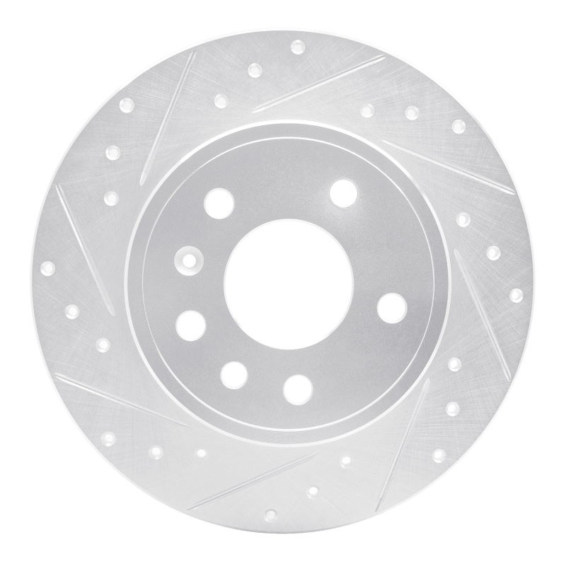 Chevrolet Astra Brake Rotor (1) - Rear Left - DFC - Drilled & Slotted - Silver - `97-`08