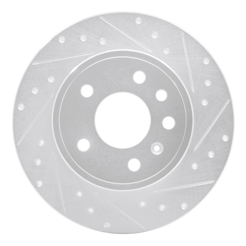 Chevrolet Astra Brake Rotor (1) - Rear Right - DFC - Drilled & Slotted - Silver - `97-`08