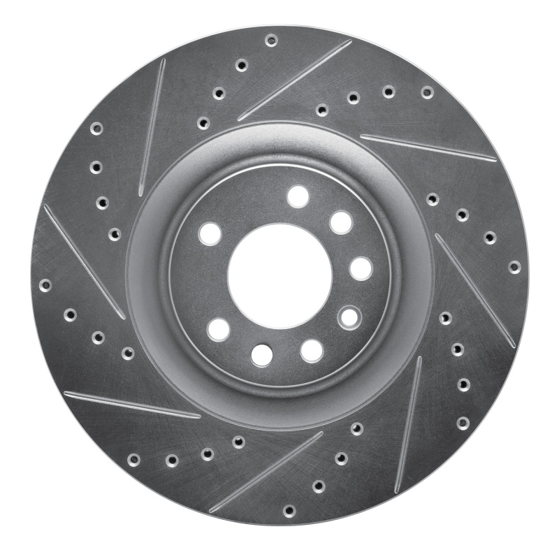 Saab 9-3 Brake Rotor (1) - Front Left - DFC - Drilled & Slotted - Silver - `08-`11