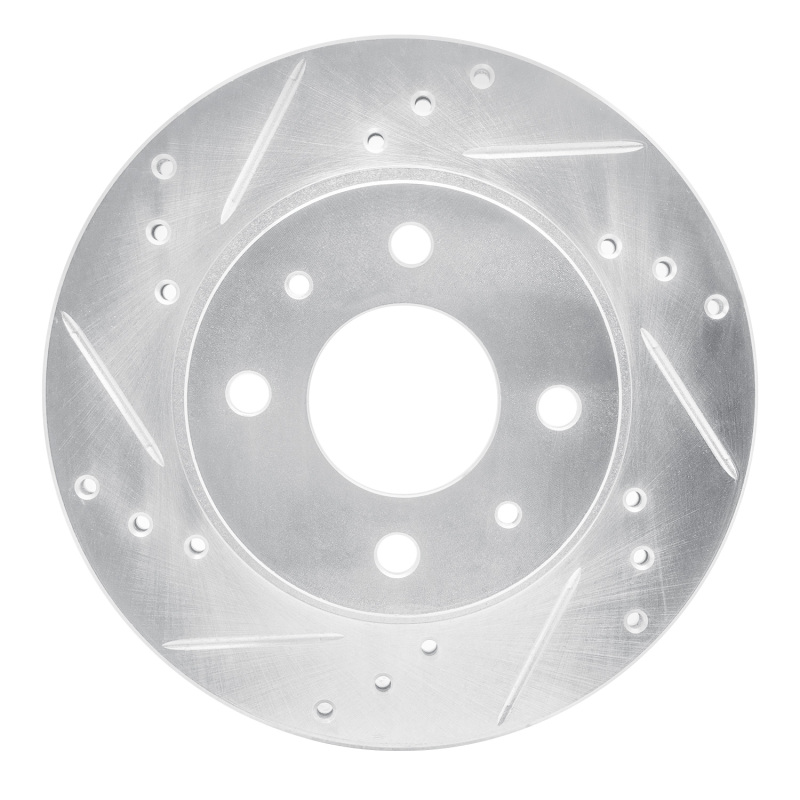Nissan Pulsar NX Brake Rotor (1) - Front Left - DFC - Drilled & Slotted - Silver - `86-`17