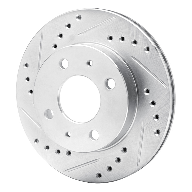 Nissan 200SX Brake Rotor (1) - Front Left - DFC - Drilled & Slotted - Silver - `95-`00